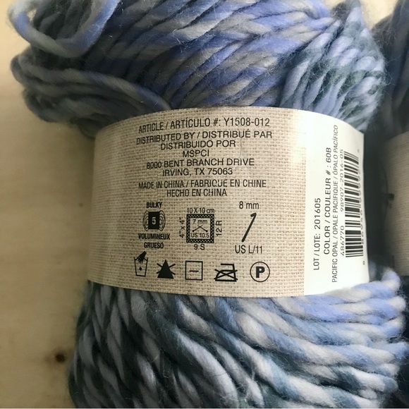 3 Skeins Loops & Threads Yarn Facets 2 Pacific Opal 1 Violet Opal Bulky Roving - Picture 4 of 11